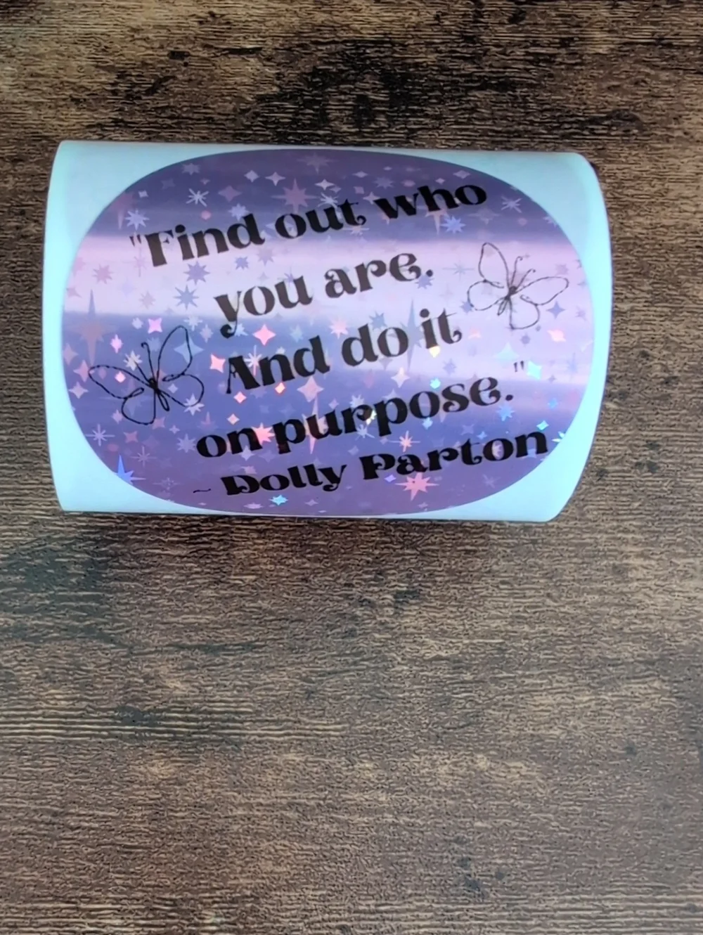 Dolly Parton Quote Inspirational Stickers Bundle of 50 Pink Holographic 2x2